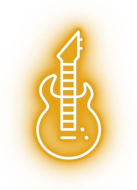 Neon yellow electric guitar icon